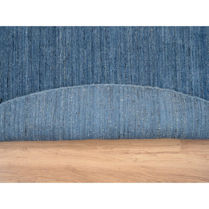 Modern and Contemporary Wool Hand Loomed Rug Blue No Border 8.0X8.0 -O064577