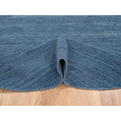 Modern and Contemporary Wool Hand Loomed Rug Blue No Border 8.0X8.0 -O064577