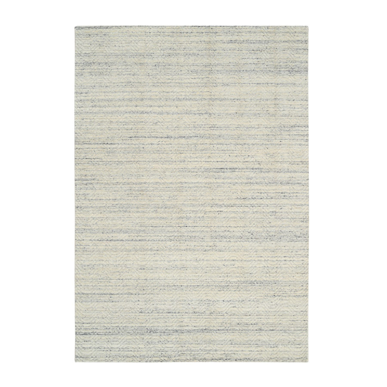 Beige 6'1" x 9'0" Modern and Contemporary Handloom Wool Rug - Sku: O064590