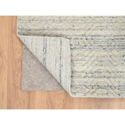 Modern and Contemporary Wool Hand Loomed Rug Beige No Border 6.1X9.0 -O064590