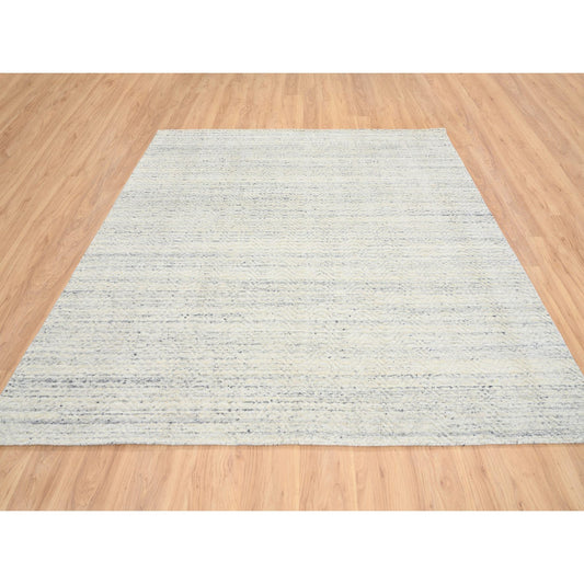 Modern and Contemporary Wool Hand Loomed Rug Beige No Border 8.0X8.0 -O064592