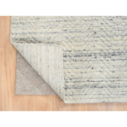Modern and Contemporary Wool Hand Loomed Rug Beige No Border 8.0X8.0 -O064592