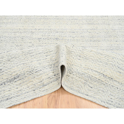 Modern and Contemporary Wool Hand Loomed Rug Beige No Border 8.0X8.0 -O064592