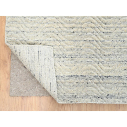 Modern and Contemporary Wool Hand Loomed Rug Beige No Border 10.1X10.0 -O064594