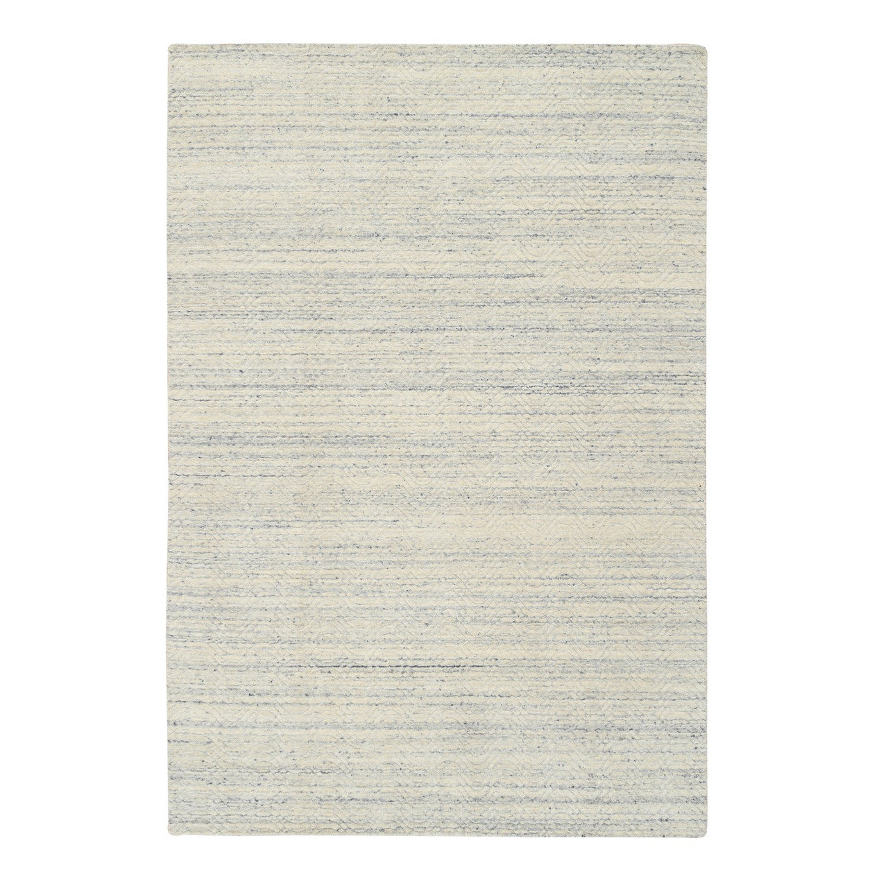 Beige 5'10" x 9'0" Modern and Contemporary Handloom Wool Rug - Sku: O064606