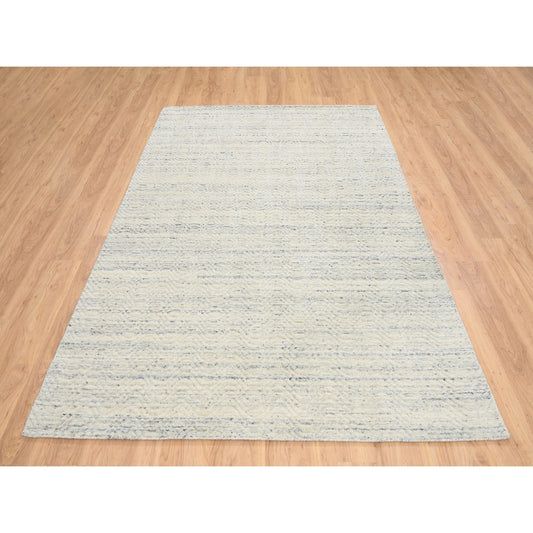 Modern and Contemporary Wool Hand Loomed Rug Beige No Border 5.10X9.0 -O064606