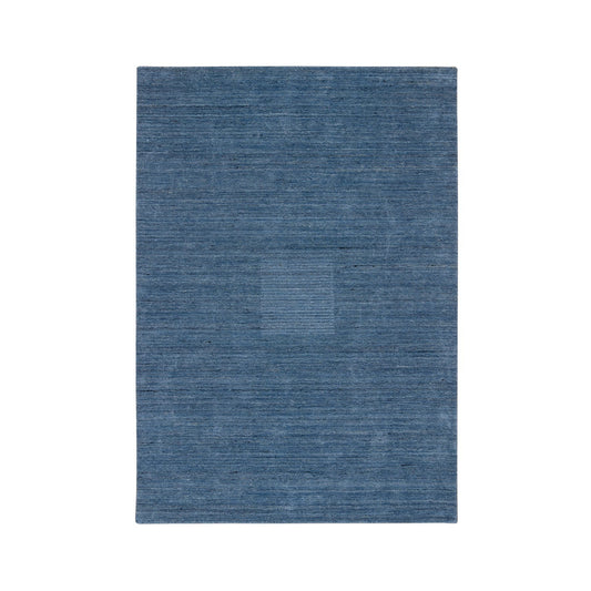 Modern and Contemporary Wool Hand Loomed Rug Blue No Border 5.0X7.1 -O064616