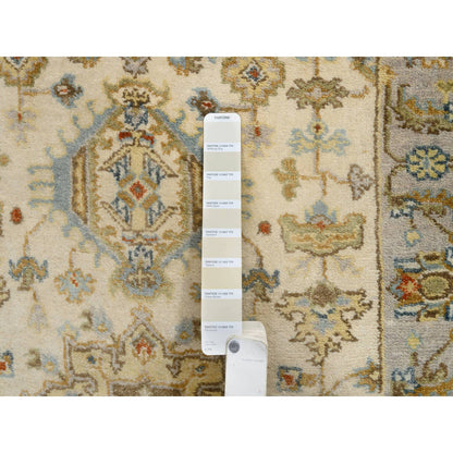 Heriz Wool Hand Knotted Rug Ivory Light Gray 2.7X20.0 -O064630