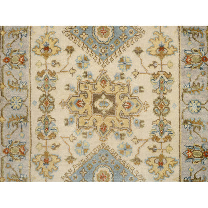 Heriz Wool Hand Knotted Rug Ivory Light Gray 2.7X20.0 -O064630