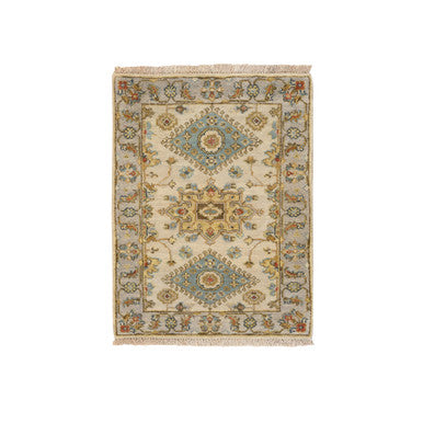 Heriz Wool Hand Knotted Rug Ivory 2.1x3.0 -O064637