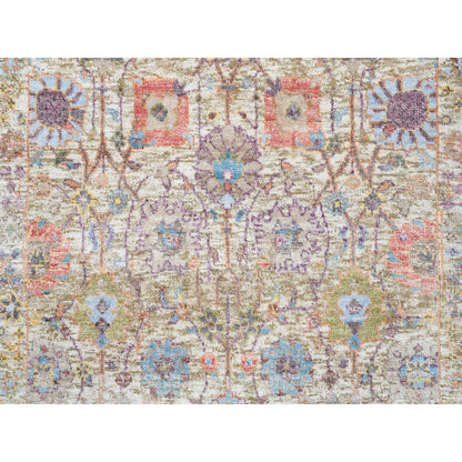 Transitional Wool & Silk Hand Knotted Rug Multicolored No Border 2.6X18.0 -O064655