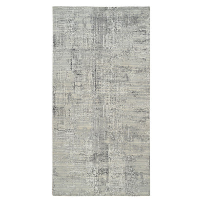 Modern and Contemporary Wool Hand Knotted Rug Grey No Border 6.0X11.10 -O064688