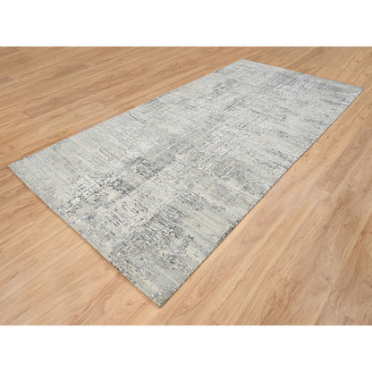 Modern and Contemporary Wool Hand Knotted Rug Grey No Border 6.0X11.10 -O064688