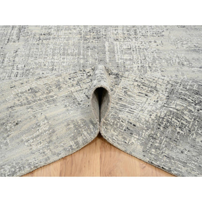 Modern and Contemporary Wool Hand Knotted Rug Grey No Border 6.0X11.10 -O064688