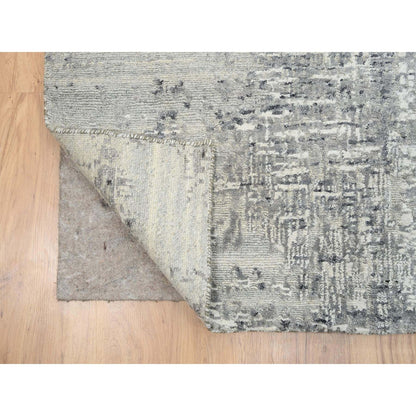 Modern and Contemporary Wool Hand Knotted Rug Grey No Border 8.1X16.0 -O064689