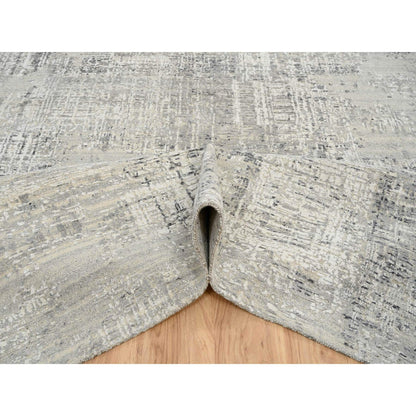 Modern and Contemporary Wool Hand Knotted Rug Grey No Border 8.1X16.0 -O064689