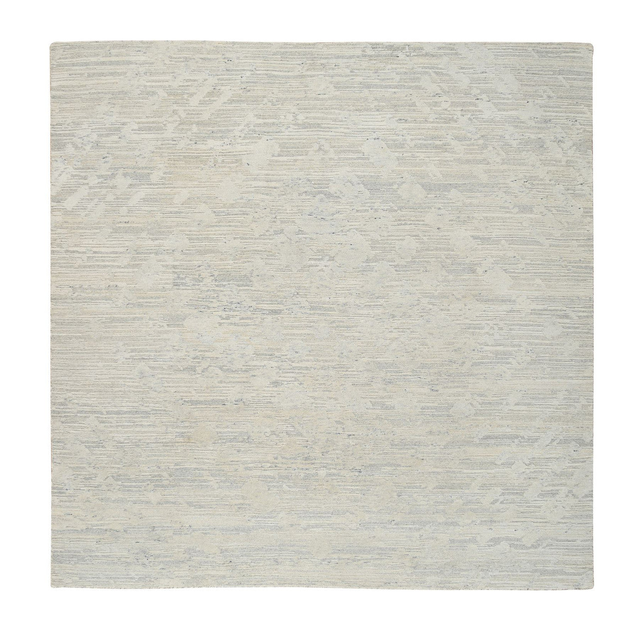 Gray 8'1" x 8'1" Modern and Contemporary Hand knotted Wool Rug - Sku: O064690