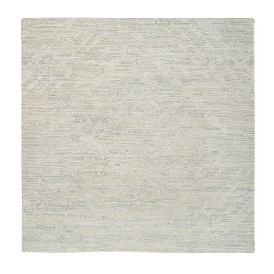 Modern and Contemporary Wool Hand Knotted Rug Grey No Border 8.1X8.1 -O064690