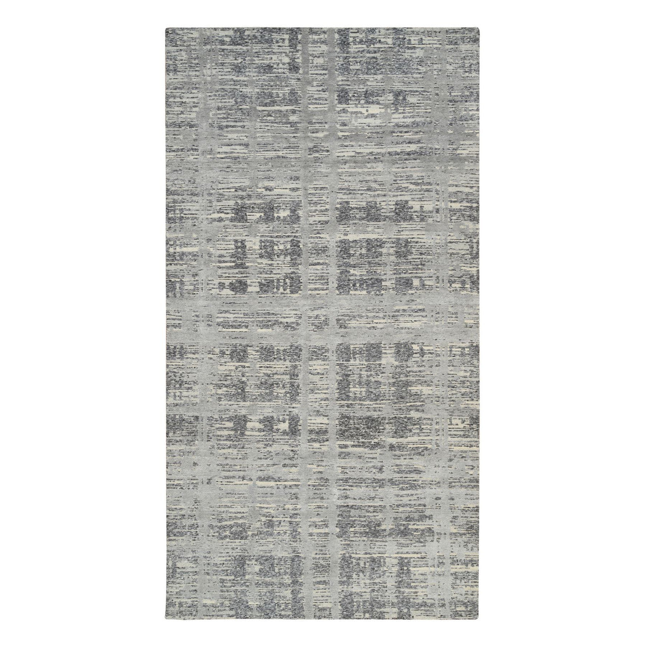 Gray 6'2" x 12'0" Modern and Contemporary Hand knotted Wool Rug - Sku: O064691