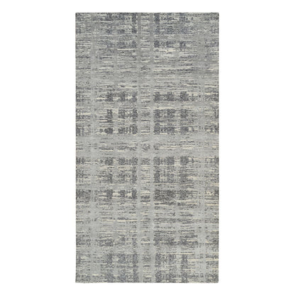 Modern and Contemporary Wool Hand Knotted Rug Grey No Border 6.2X12.0 -O064691