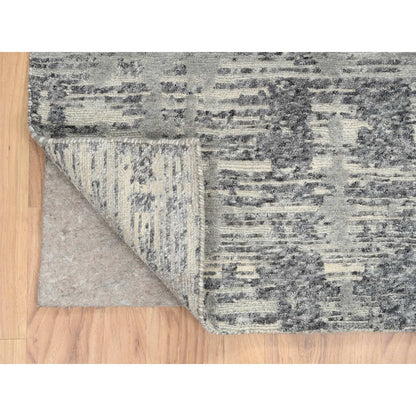 Modern and Contemporary Wool Hand Knotted Rug Grey No Border 6.2X12.0 -O064691