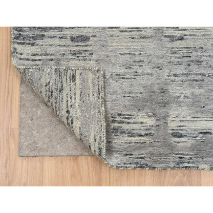 Modern and Contemporary Wool Hand Knotted Rug Grey No Border 2.6X22.0 -O064695