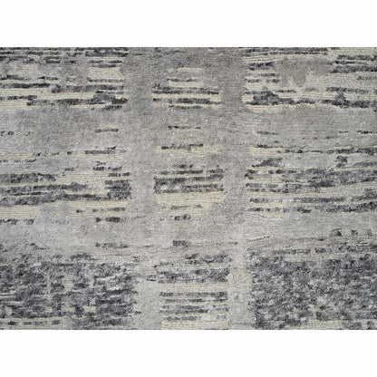 Modern and Contemporary Wool Hand Knotted Rug Grey No Border 2.6X22.0 -O064695