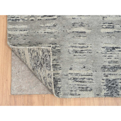 Modern and Contemporary Wool Hand Knotted Rug Grey No Border 2.7X23.8 -O064696