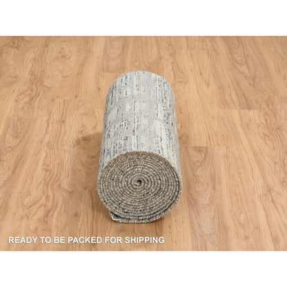 Modern and Contemporary Wool Hand Knotted Rug Grey No Border 2.7X23.8 -O064696