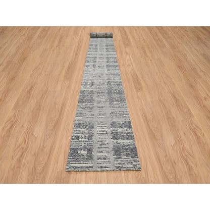Modern and Contemporary Wool Hand Knotted Rug Grey No Border 2.6X20.0 -O064697