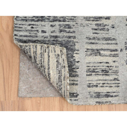 Modern and Contemporary Wool Hand Knotted Rug Grey No Border 2.6X20.0 -O064697