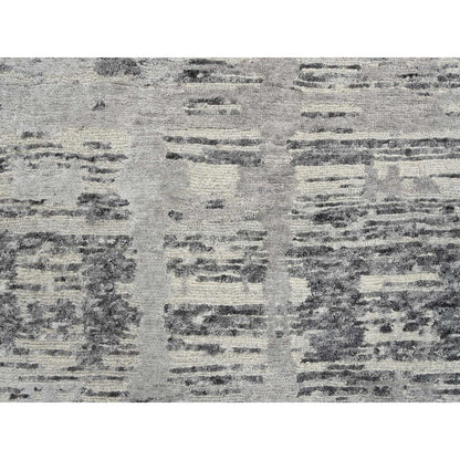 Modern and Contemporary Wool Hand Knotted Rug Grey No Border 2.6X20.0 -O064697