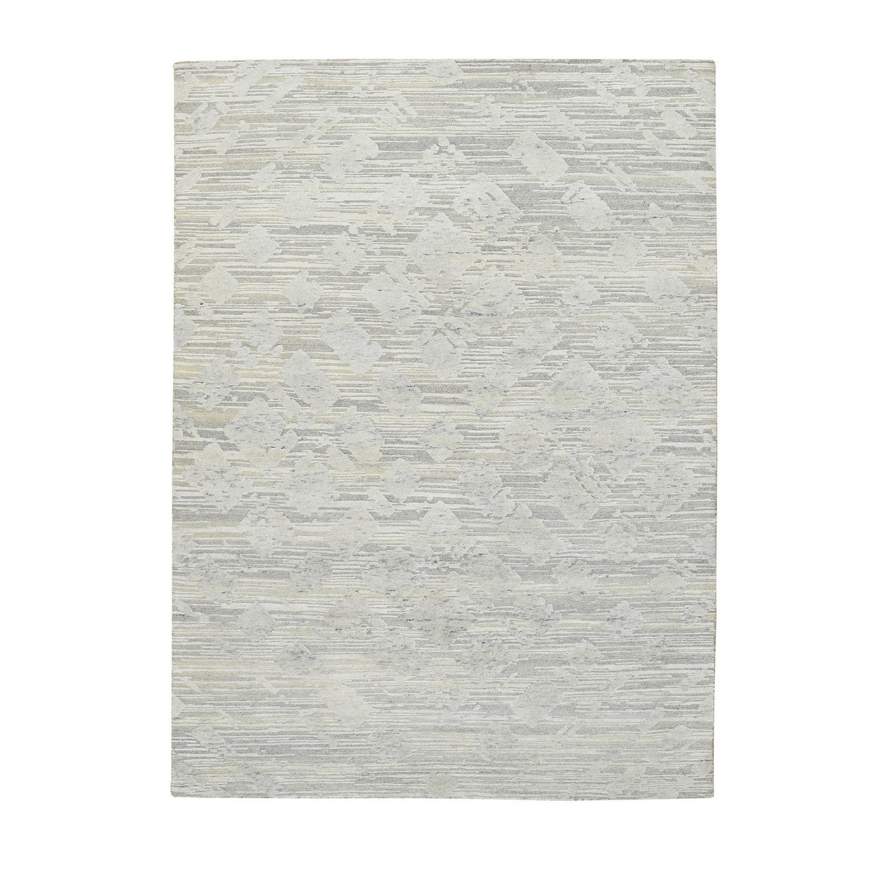 Gray 5'1" x 7'3" Modern and Contemporary Hand knotted Wool Rug - Sku: O064699