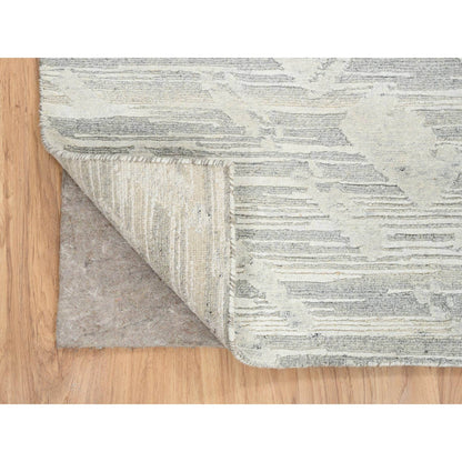 Modern and Contemporary Wool Hand Knotted Rug Grey No Border 5.1X7.3 -O064699