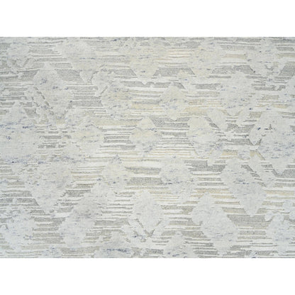 Modern and Contemporary Wool Hand Knotted Rug Grey No Border 5.1X7.3 -O064699