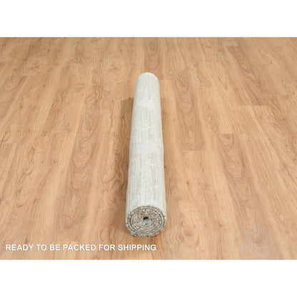 Modern and Contemporary Wool Hand Knotted Rug Grey No Border 5.1X7.3 -O064699