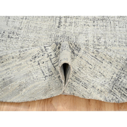 Modern and Contemporary Wool Hand Knotted Rug Grey No Border 7.10X7.10 -O064700