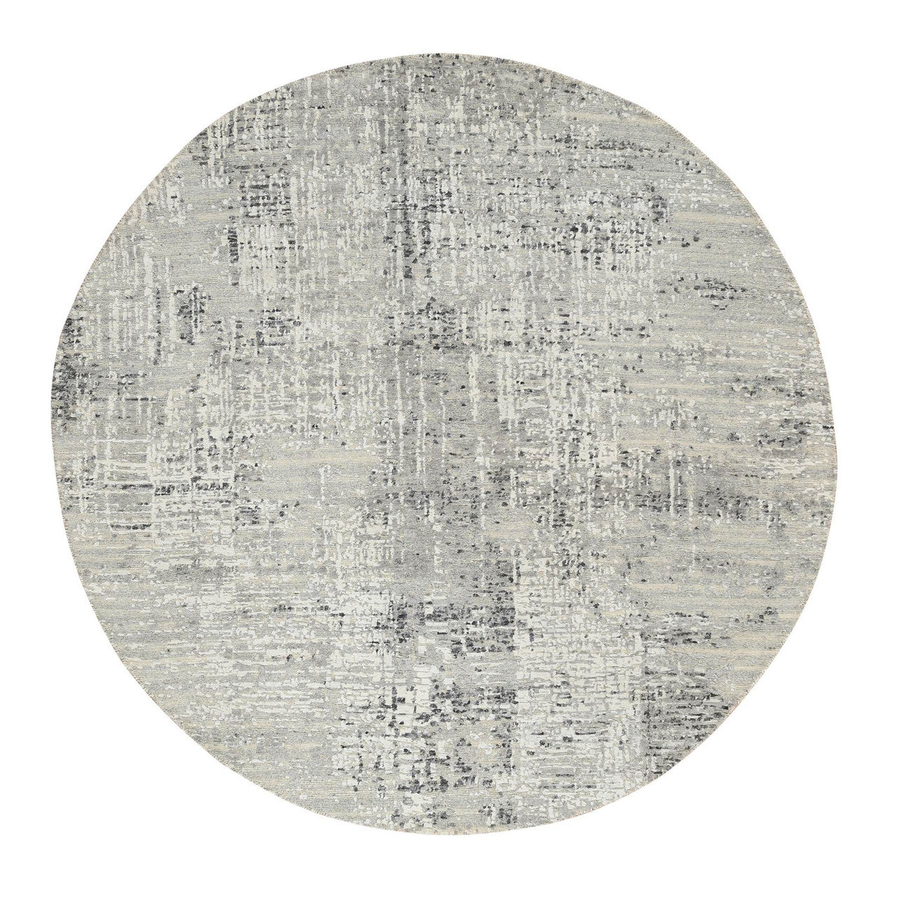 Gray 6'0" x 6'0" Modern and Contemporary Hand knotted Wool Rug - Sku: O064701
