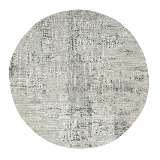Modern and Contemporary Wool Hand Knotted Rug Grey No Border 6.0X6.0 -O064701