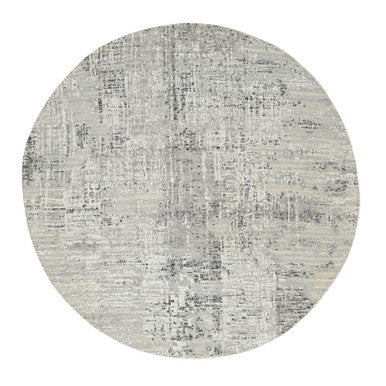 Modern and Contemporary Wool Hand Knotted Rug Grey No Border 6.0X6.0 -O064701