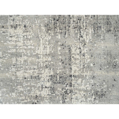 Modern and Contemporary Wool Hand Knotted Rug Grey No Border 2.7X6.0 -O064705