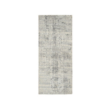 Modern and Contemporary Wool Hand Knotted Rug Grey No Border 2.6X6.0 -O064707