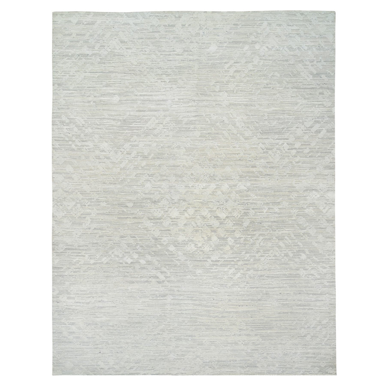 Gray 14'1" x 18'0" Modern and Contemporary Hand knotted Wool Rug - Sku: O064709