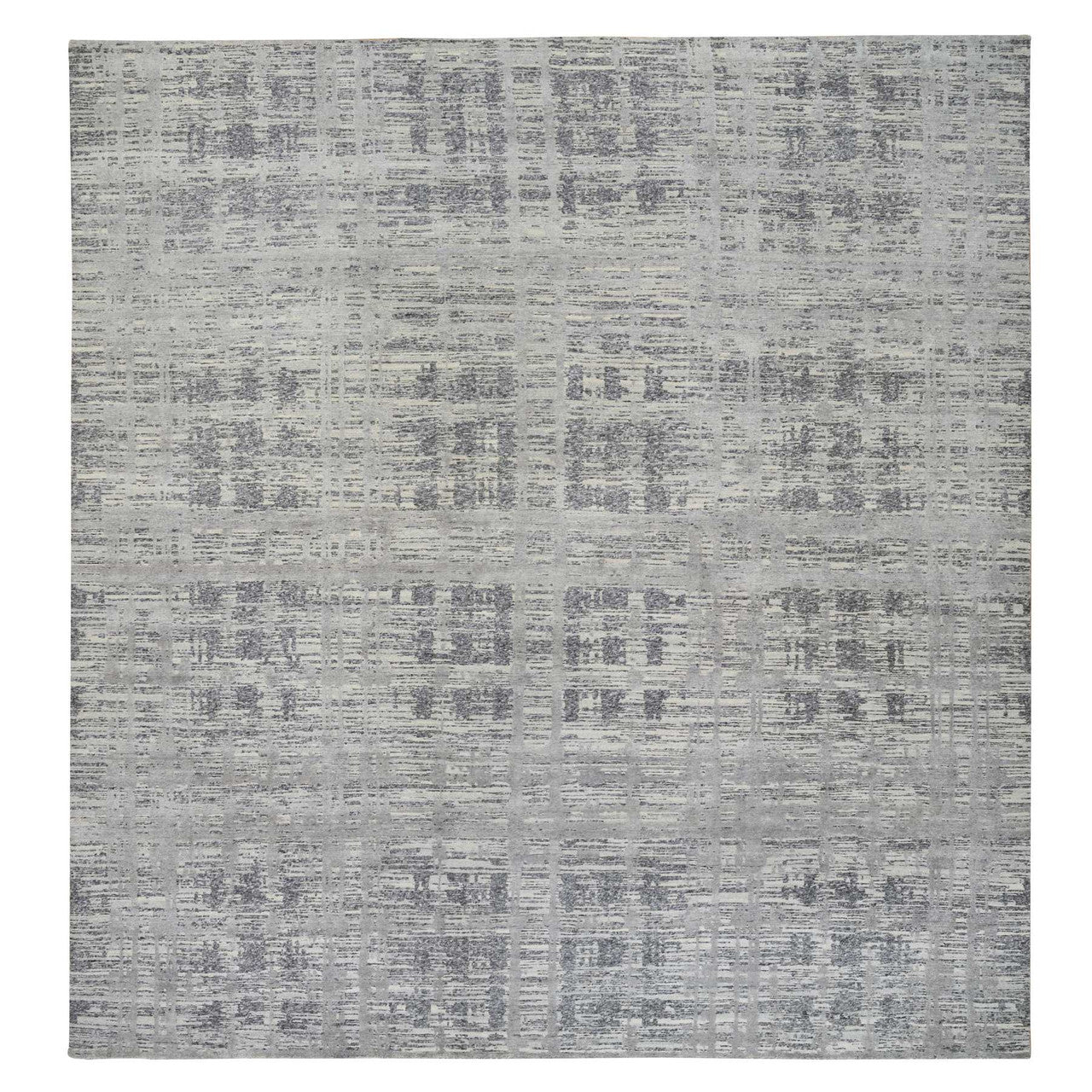 Gray 13'7" x 14'0" Modern and Contemporary Hand knotted Wool Rug - Sku: O064710