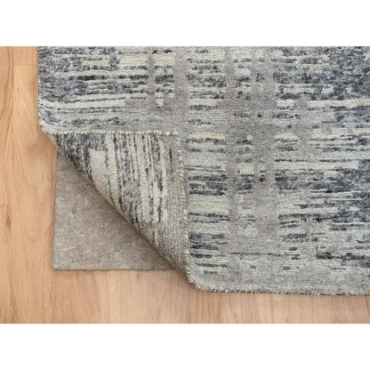 Modern and Contemporary Wool Hand Knotted Rug Grey No Border 13.7X14.0 -O064710
