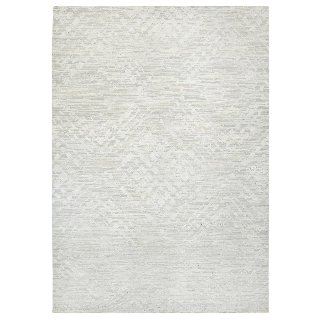 Gray 14'0" x 19'9" Modern and Contemporary Hand knotted Wool Rug - Sku: O064712