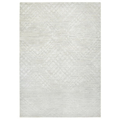 Modern and Contemporary Wool Hand Knotted Rug Grey No Border 14.0X19.9 -O064712