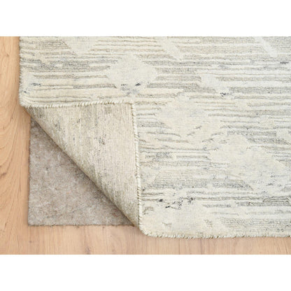 Modern and Contemporary Wool Hand Knotted Rug Grey No Border 14.0X19.9 -O064712