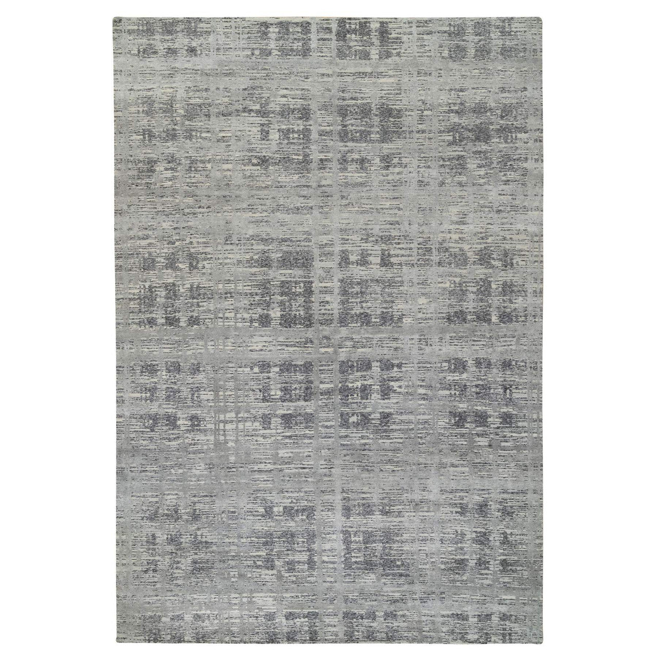 Gray 12'0" x 18'3" Modern and Contemporary Hand knotted Wool Rug - Sku: O064714
