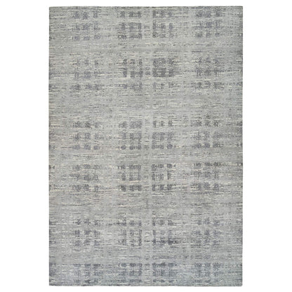 Modern and Contemporary Wool Hand Knotted Rug Grey No Border 13.10X20.2 -O064715